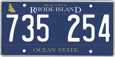 RI license plate 735254
