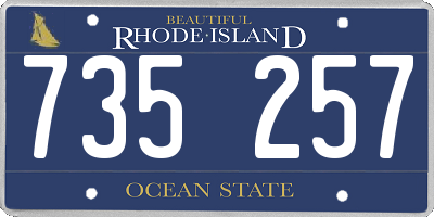 RI license plate 735257