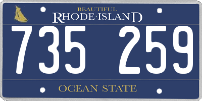 RI license plate 735259