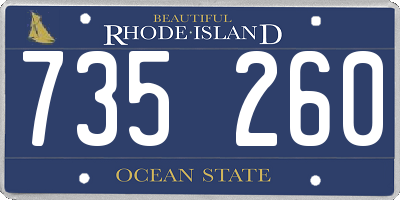 RI license plate 735260