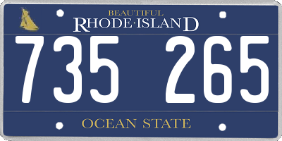 RI license plate 735265