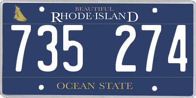 RI license plate 735274