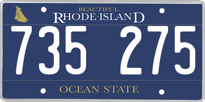 RI license plate 735275