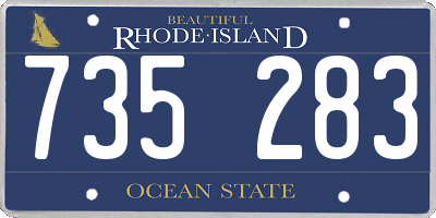 RI license plate 735283