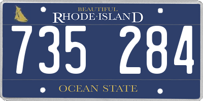 RI license plate 735284
