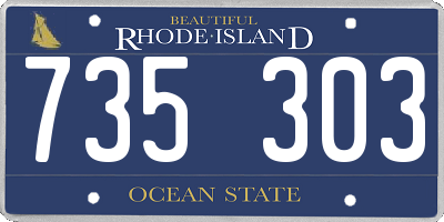RI license plate 735303