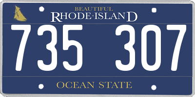 RI license plate 735307