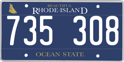 RI license plate 735308