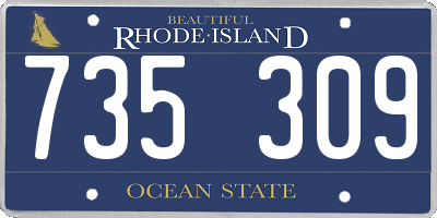 RI license plate 735309