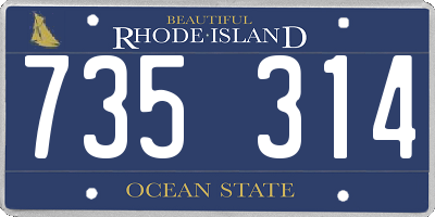 RI license plate 735314