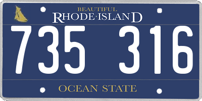 RI license plate 735316