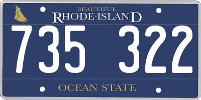 RI license plate 735322