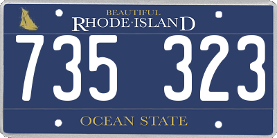 RI license plate 735323
