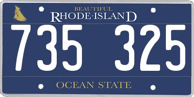 RI license plate 735325