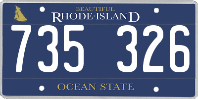 RI license plate 735326