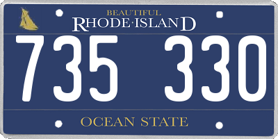 RI license plate 735330