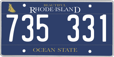 RI license plate 735331