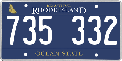 RI license plate 735332