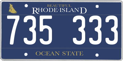 RI license plate 735333