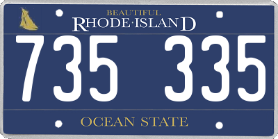 RI license plate 735335