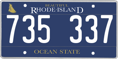 RI license plate 735337