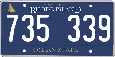 RI license plate 735339