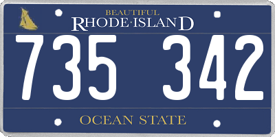 RI license plate 735342