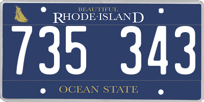 RI license plate 735343