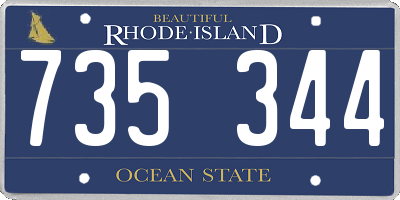 RI license plate 735344