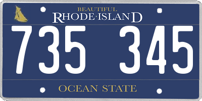 RI license plate 735345