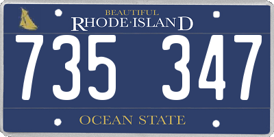 RI license plate 735347