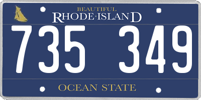 RI license plate 735349