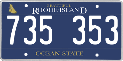 RI license plate 735353