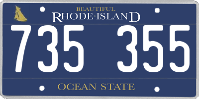 RI license plate 735355