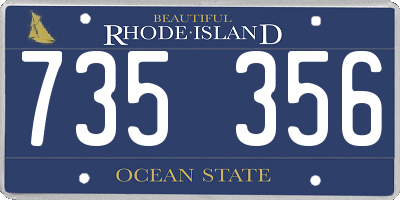 RI license plate 735356