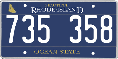RI license plate 735358