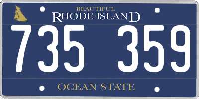 RI license plate 735359