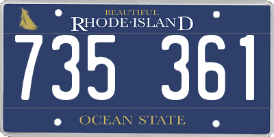 RI license plate 735361