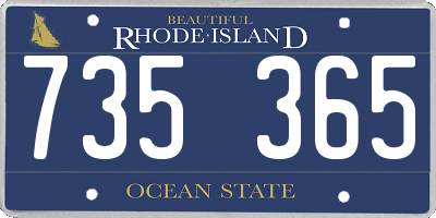 RI license plate 735365