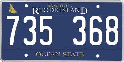 RI license plate 735368