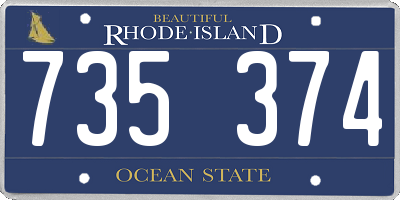 RI license plate 735374