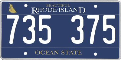 RI license plate 735375