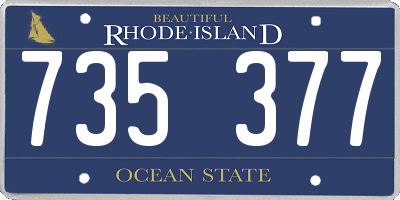 RI license plate 735377