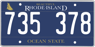 RI license plate 735378