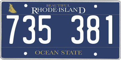 RI license plate 735381
