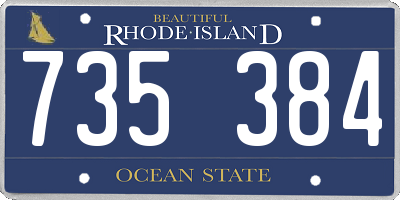 RI license plate 735384