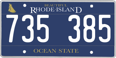 RI license plate 735385