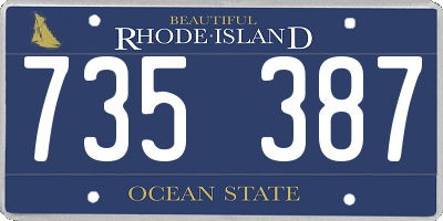 RI license plate 735387