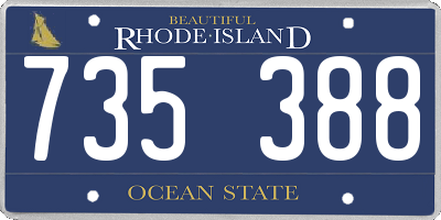 RI license plate 735388
