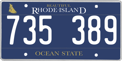 RI license plate 735389